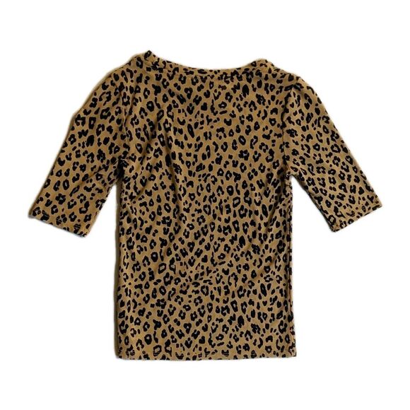 F21 Animal Print Top Women Small Sheer Cheetah Fitted Skin Tight Short Sleeve S - Picture 6 of 8